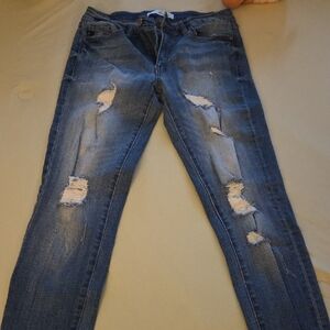 KanCan Distressed Dark Blue Skinny Jeans